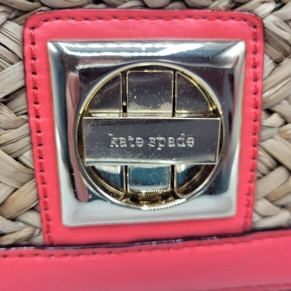 Kate Spade Folly Beach Makenzi Sea Grass Clutch Purse Woven Natural 11"x6.5" - Picture 3 of 12